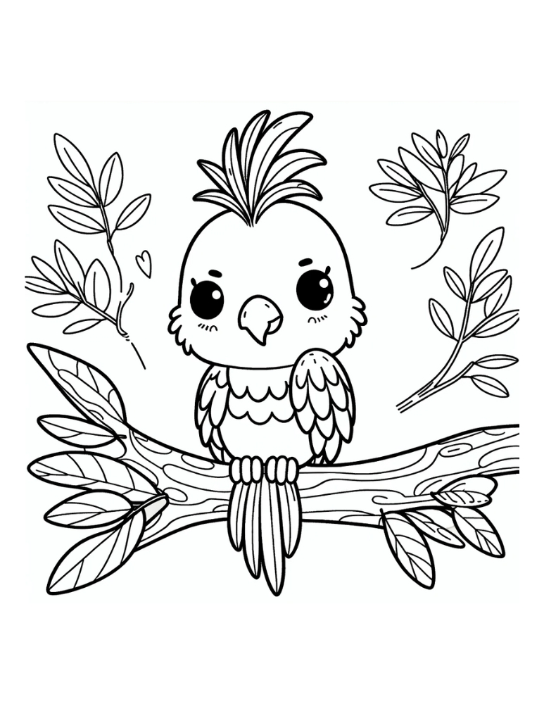 Free parrot coloring pages for kids