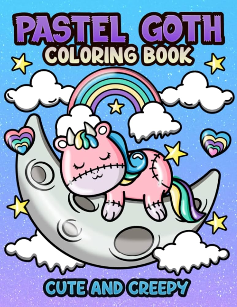 Pastel goth coloring book cute and creepy kawaii chibi and more scary and spooky satanic gothic colouring pages for adults press activity lover books