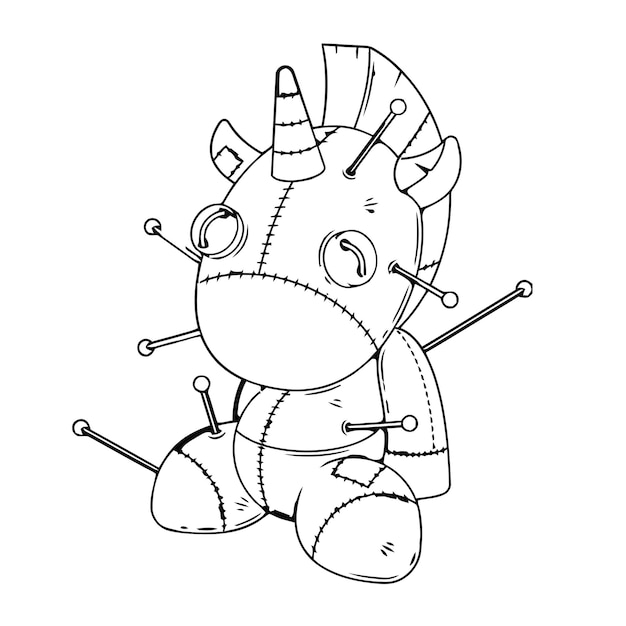 Premium vector pastel goth and creepy kawaii coloring page