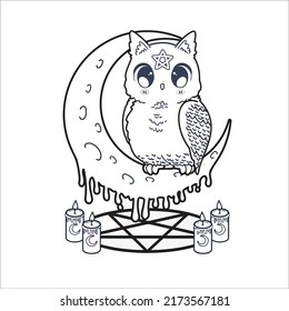 Pastel goth coloring page creepy kawaii stock vector royalty free