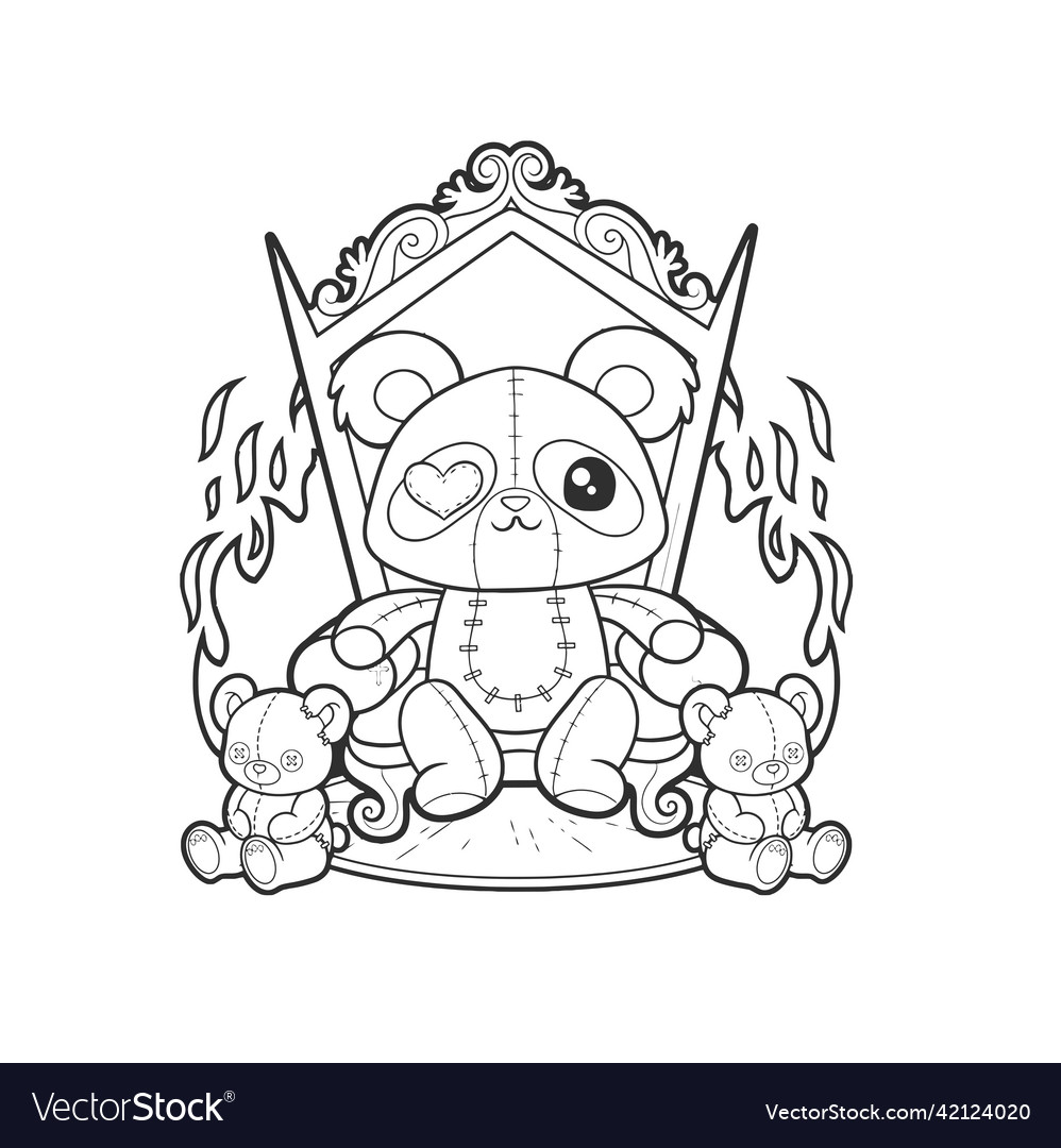 Pastel goth coloring page royalty free vector image