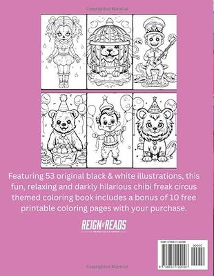 Creepy kawaii pastel goth coloring book cute horror spooky freaky circus coloring pages for adults bold and easy large print coloring book creepy kawaii coloring books pastel goth