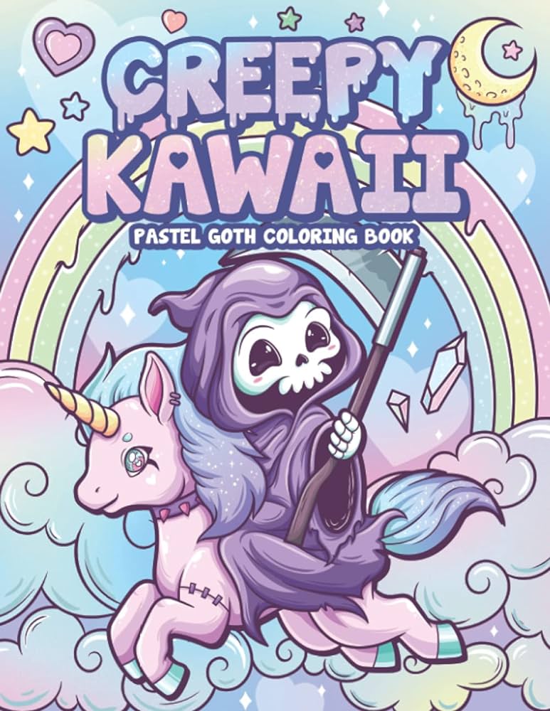 Creepy kawaii pastel goth coloring book cute horror spooky gothic coloring pages for adults pastel goth coloring series leriza may books
