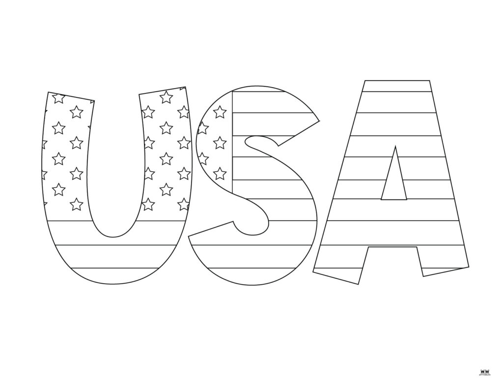 American flag coloring pages templates