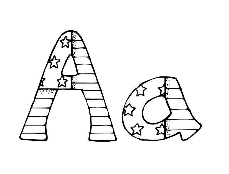 Best alphabet patriotic coloring pages for kids