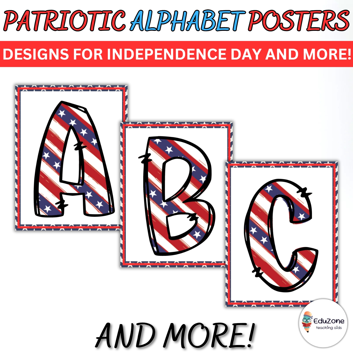 Patriotic alphabet and numbers posters for th of july flag day more made by teachers