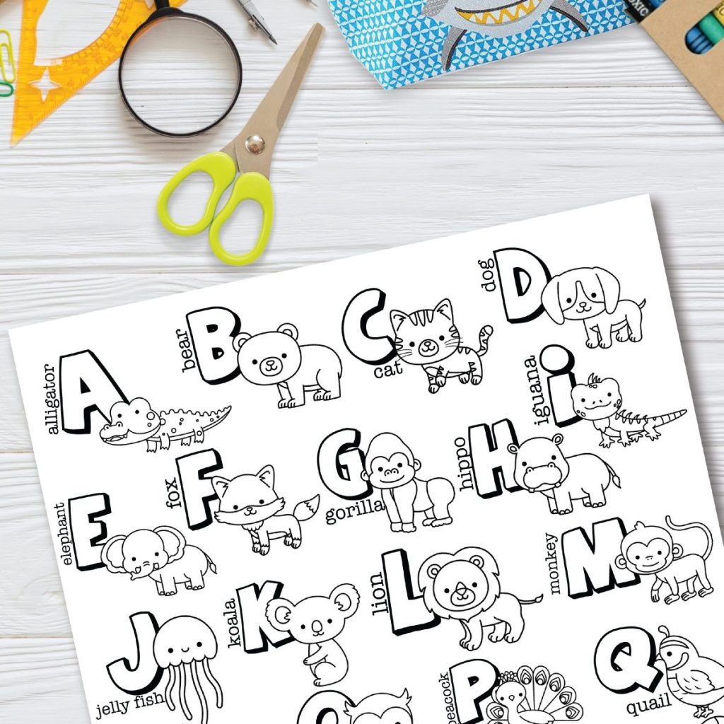 Free printable alphabet coloring page