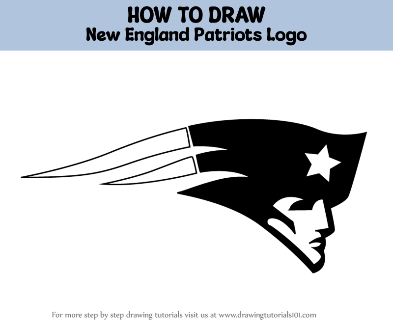How to draw new england patriots logo nfl step by step