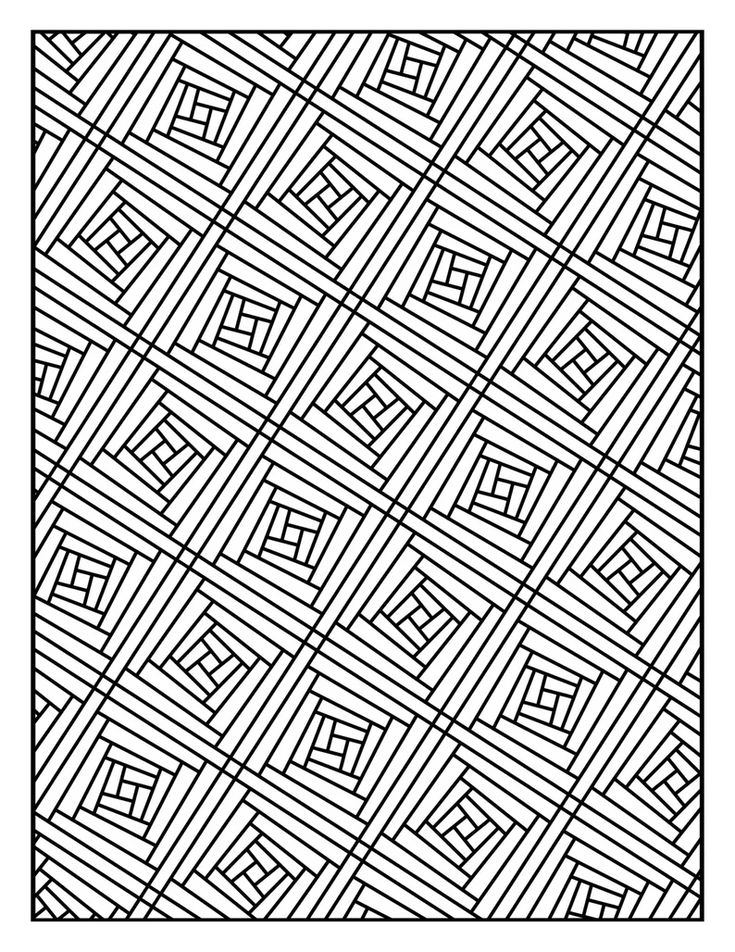 Coloring page geometric repeating pattern printable instant download