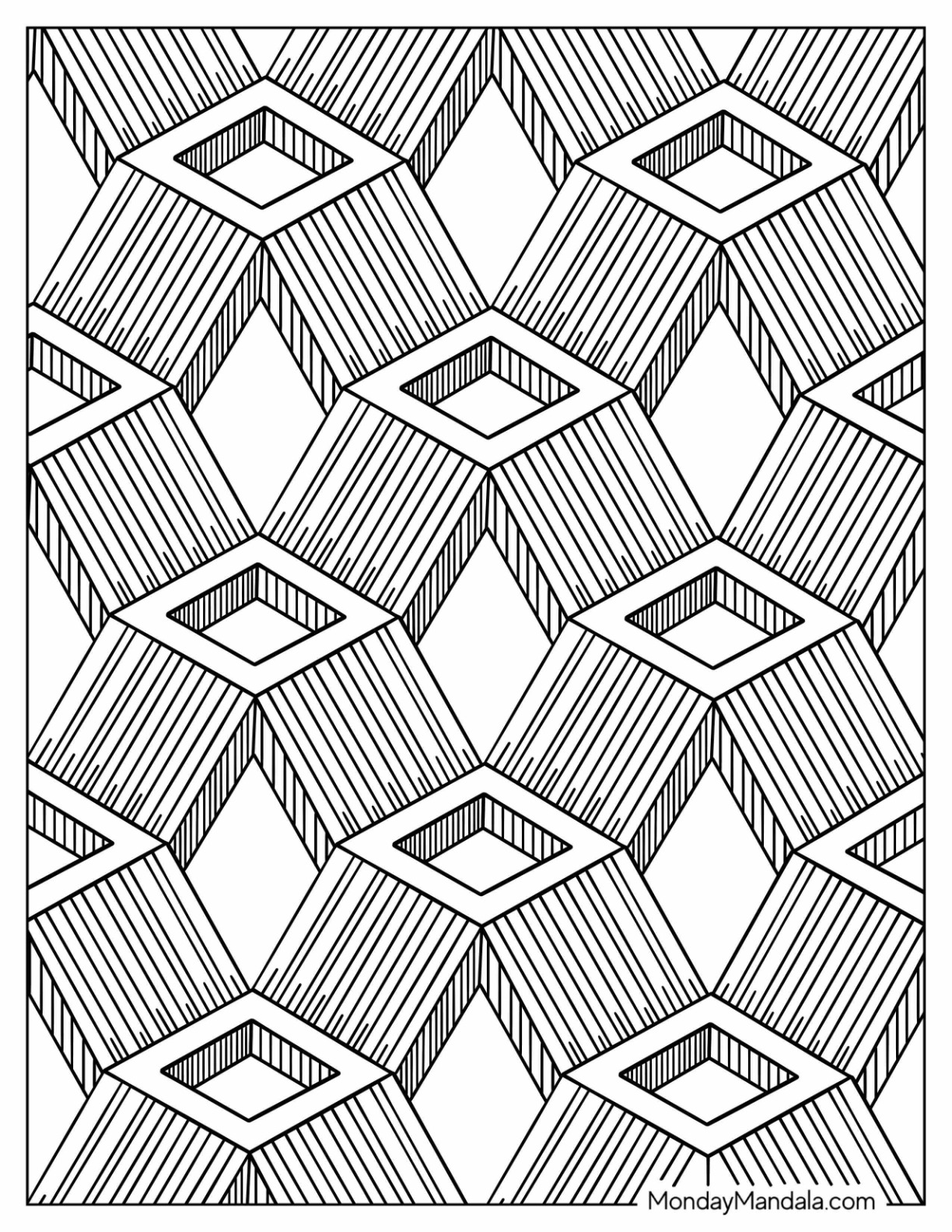 Geometric coloring pages free pdf printables