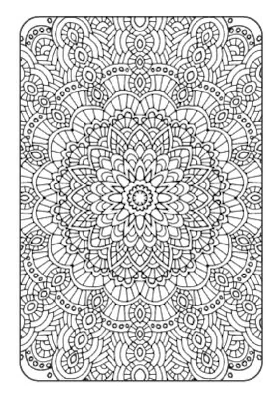 Art therapy printable adult coloring book downloadable pdf coloring pages for adults with bold lines and intricate patterns
