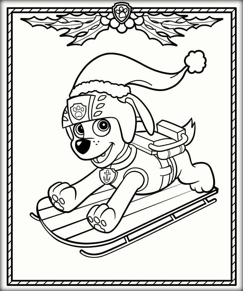 Paw patrol christmas coloring pages printable for free download