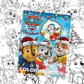 Paw patrol christmas coloring pages printable by tazinbooks tpt
