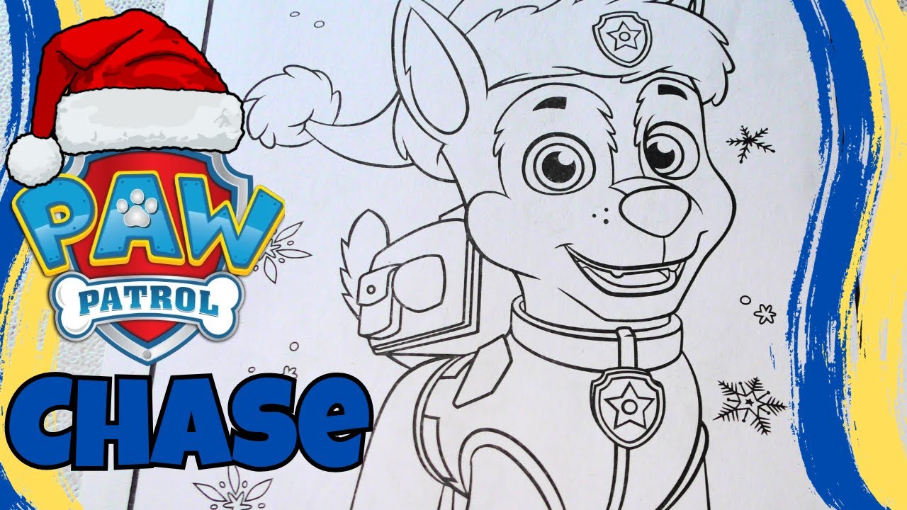 Paw patrol christmas paw patrol chase chase paw patrol coloring page yes toys