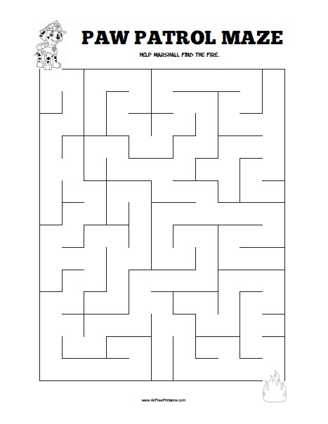 Paw patrol maze â free printable