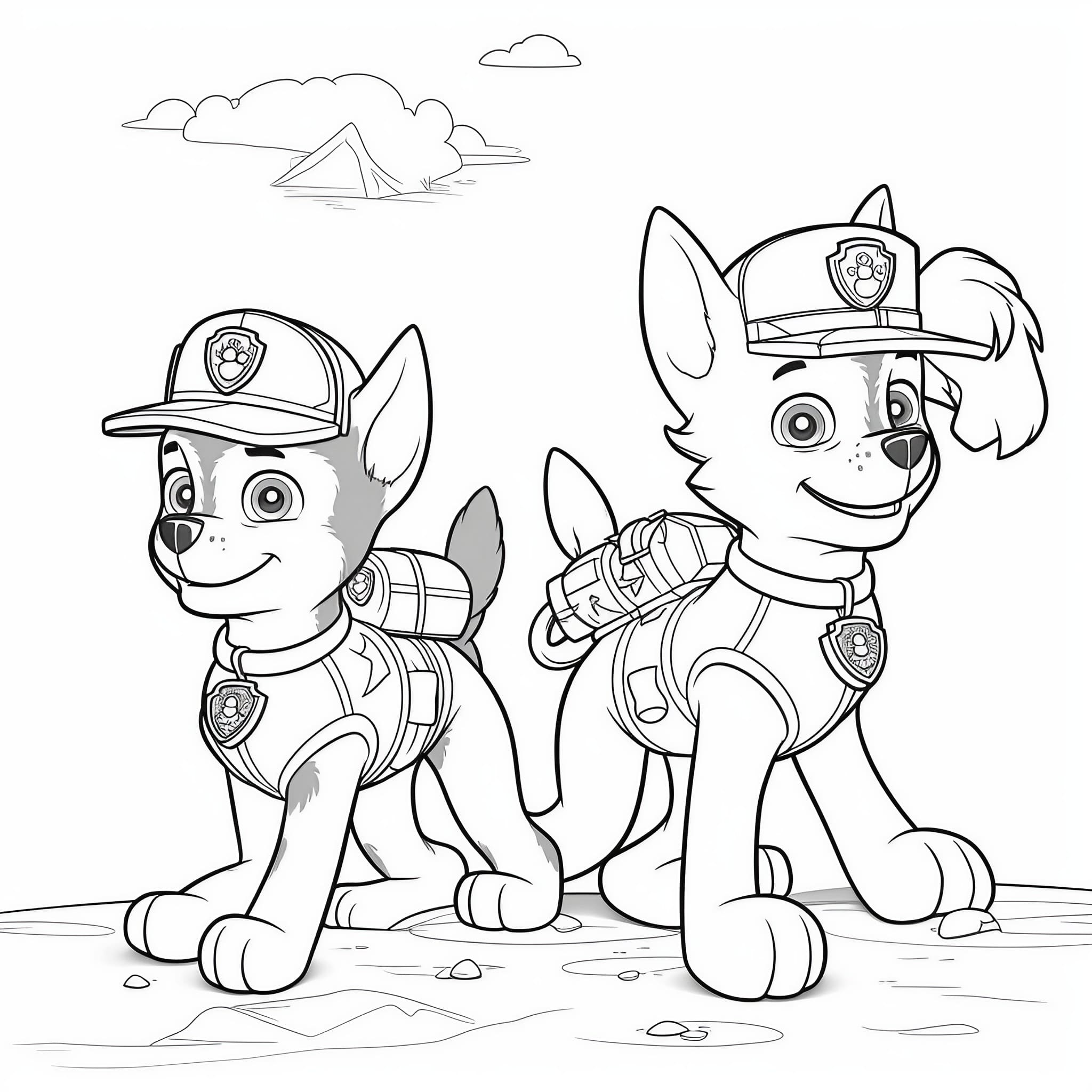 Paw patrol coloring pages for free printable