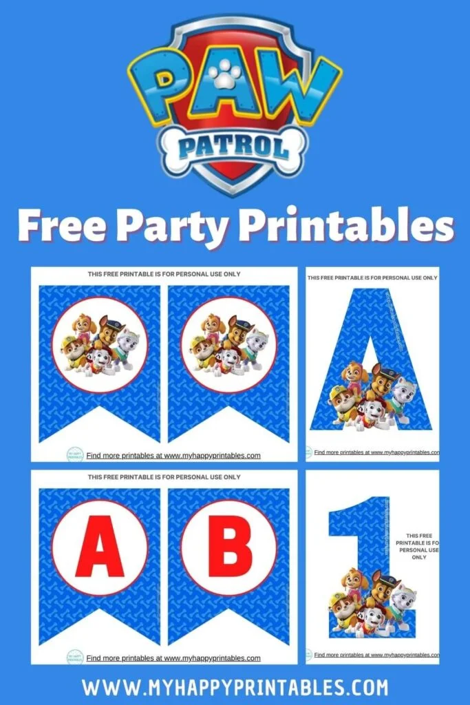 Free paw patrol printables