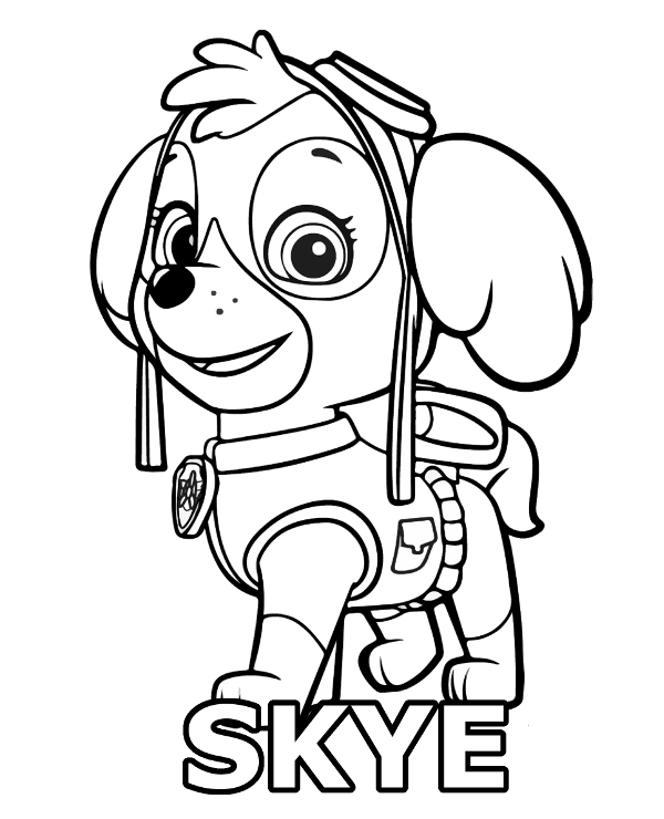 Skye coloring page paw patrol