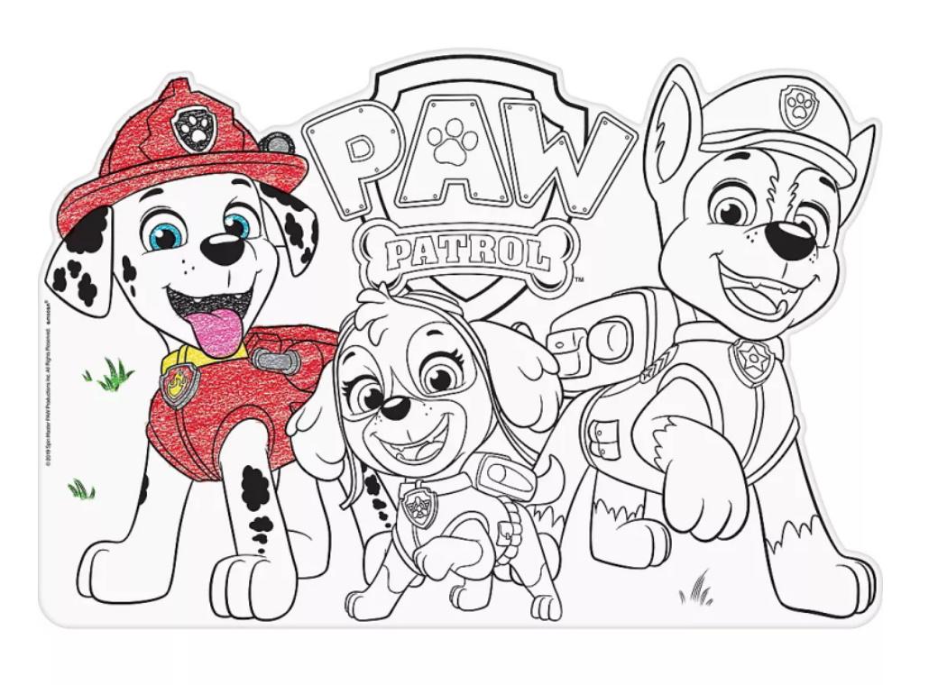 Paw patrol lour in placemats pk