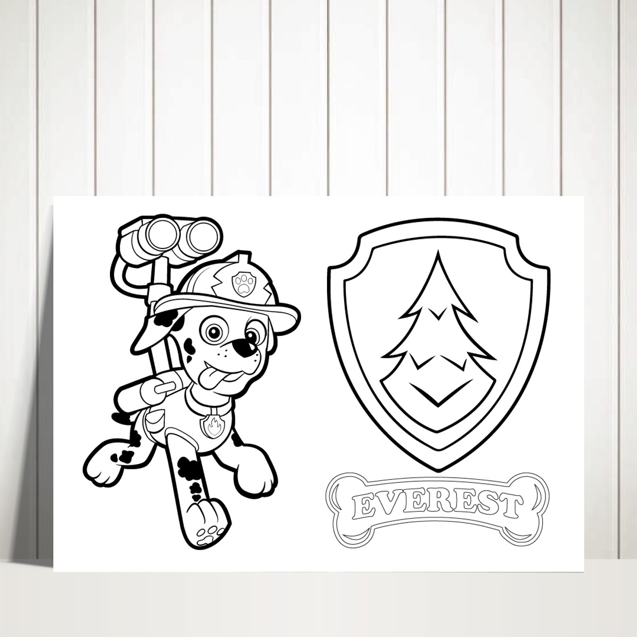 Personalised by us emailed paw patrol colouring book design