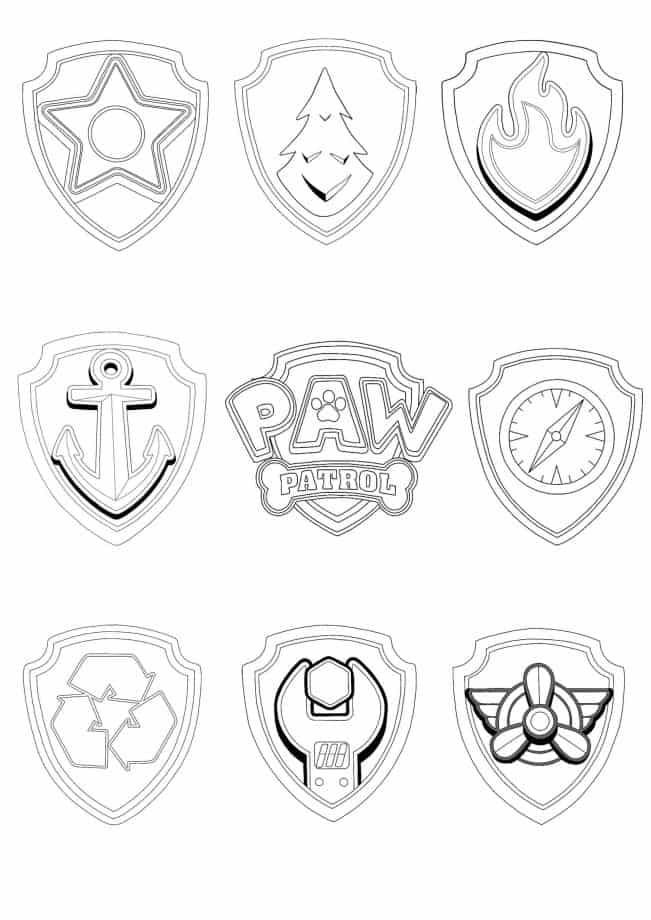 Paw patrol badges paw patrol badge paw patrol coloring paw patrol coloring pages