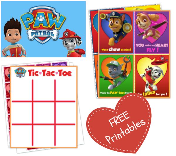 Free paw patrol valentines day printables for dog loving kids woof woof mama valentines cards for kids printable valentines cards paw patrol