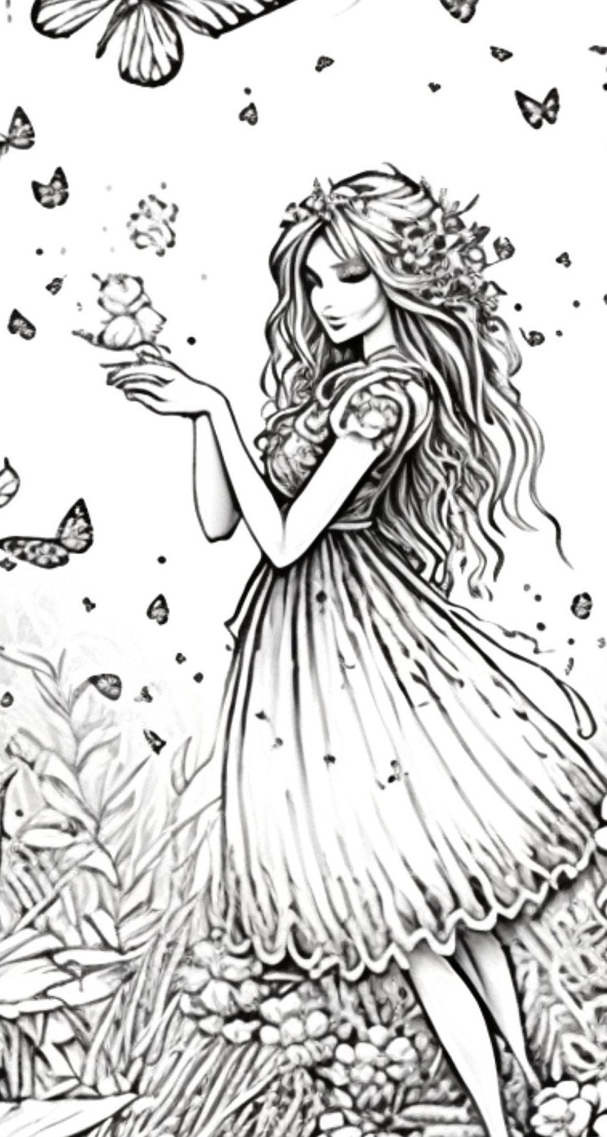 Adult and kids coloring book page digital downloadcoloring page pri