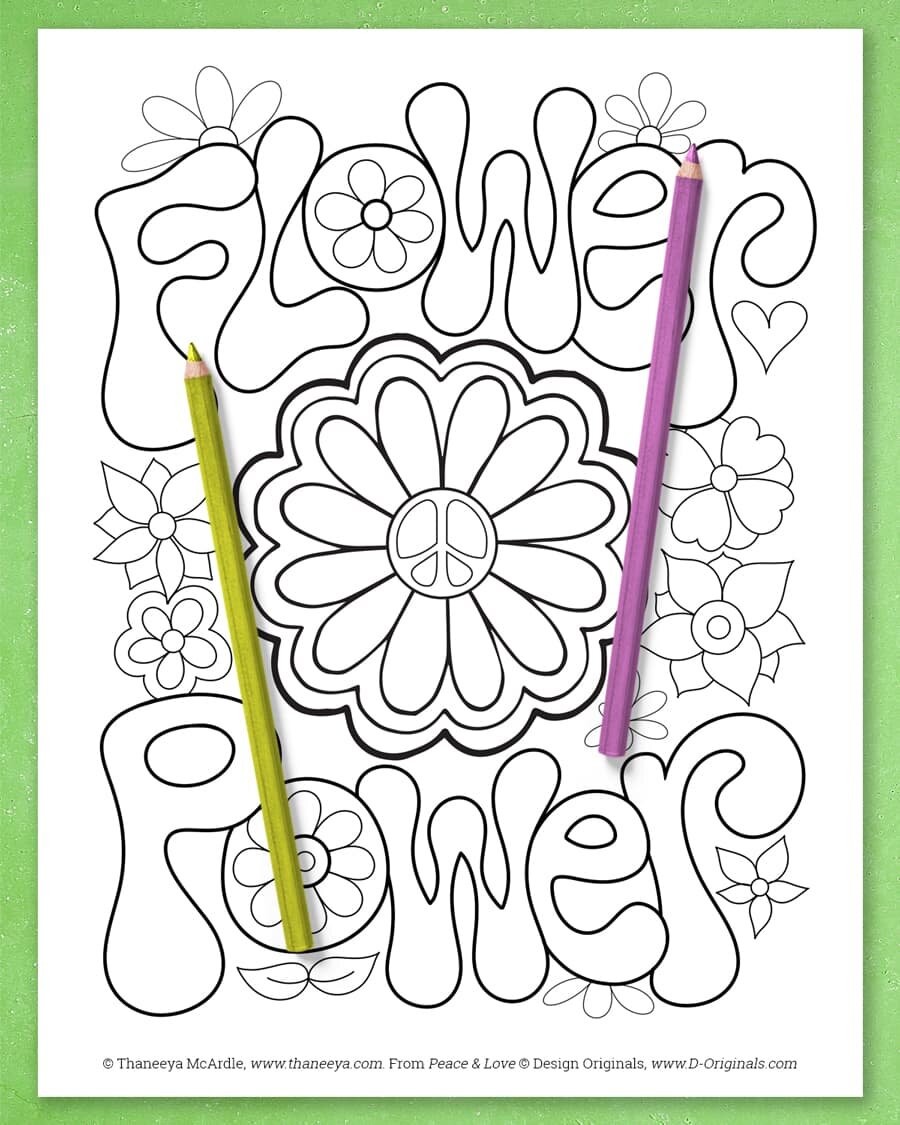 Peace and love coloring book by mcardle â