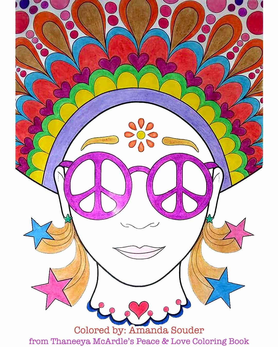 Peace and love coloring book gallery over colored pages from mcardles coloring book â