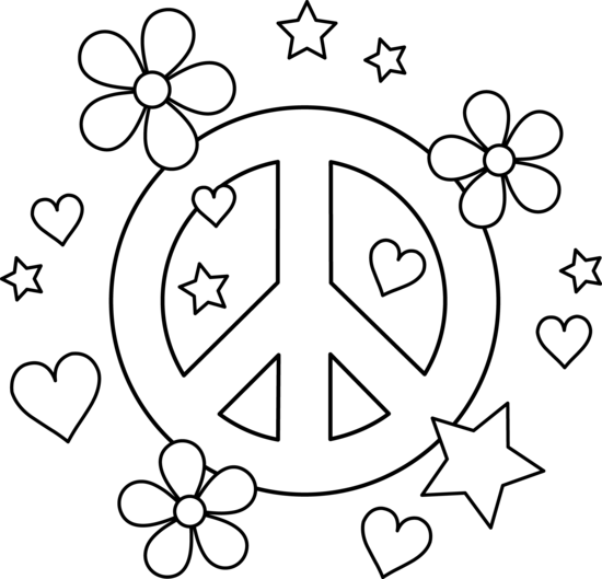 Peace sign clip art black and white free clipart