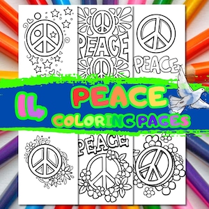 Printable coloring page peace sign