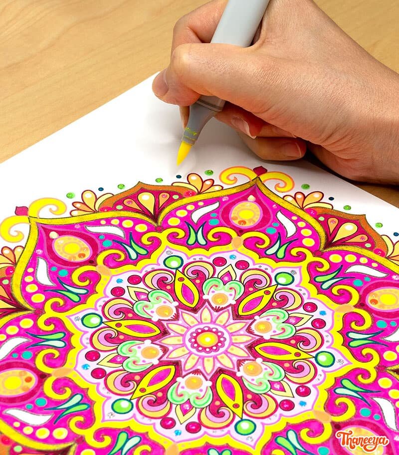 Detailed mandala coloring pages