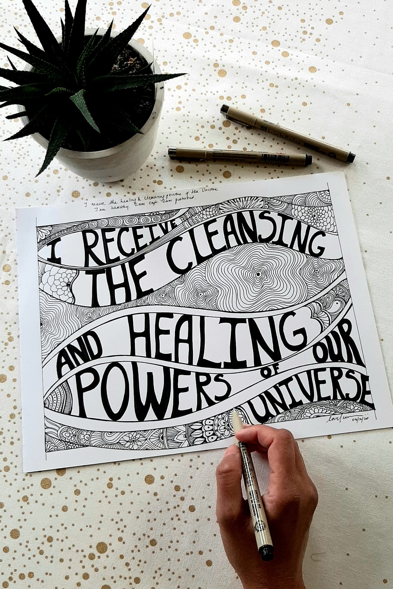 Affirmation healing coloring pages