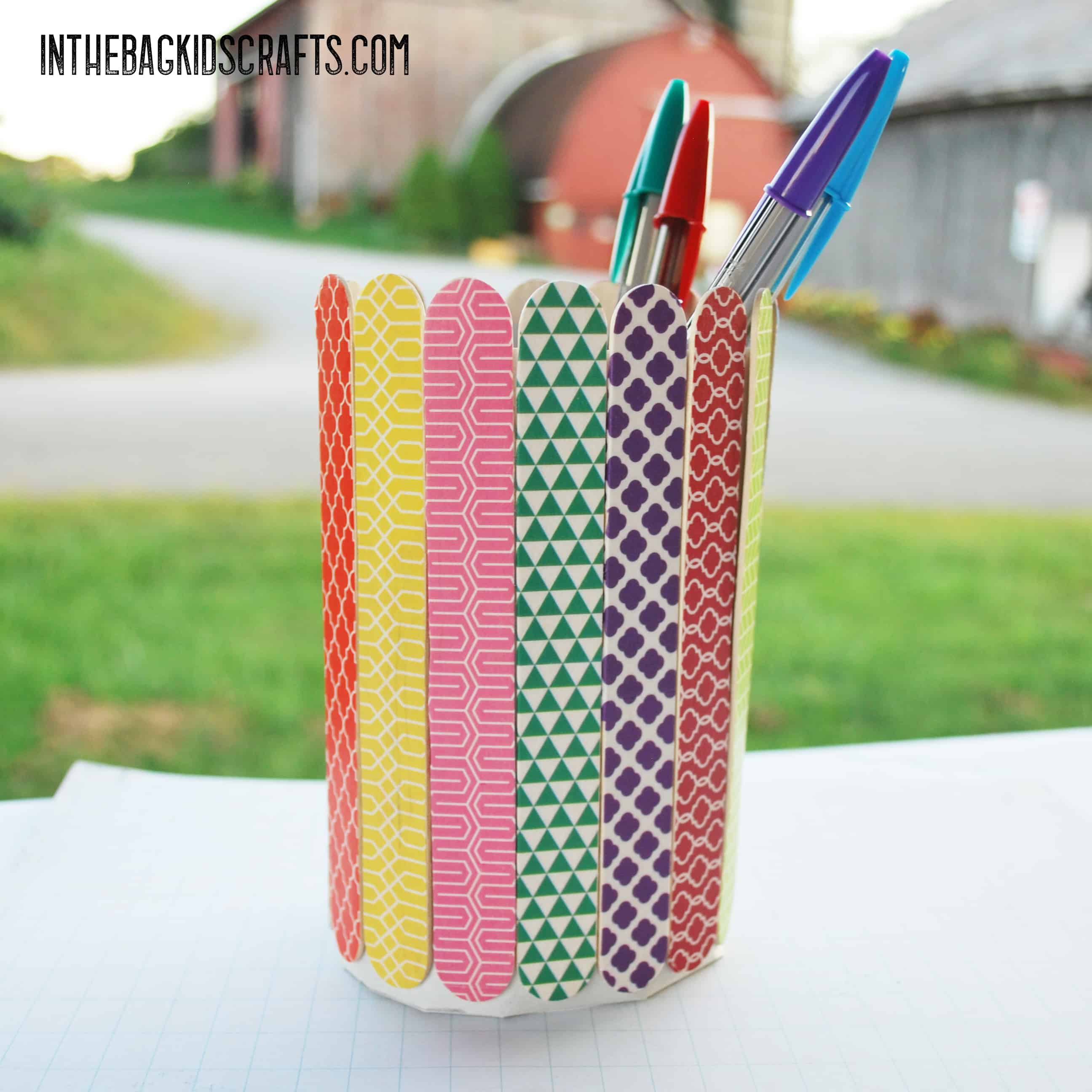 Easy popsicle stick kids craft pencil holder â in the bag kids crafts