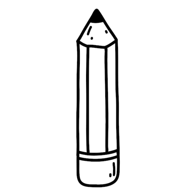 Premium vector hand drawn cartoon doodle of pencil vector sketch illustration of black outline icon school or office supplies stationery for print coloring page kids design logo
