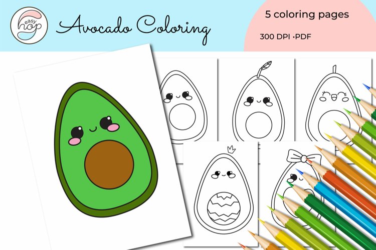 Avocado coloring pages printable