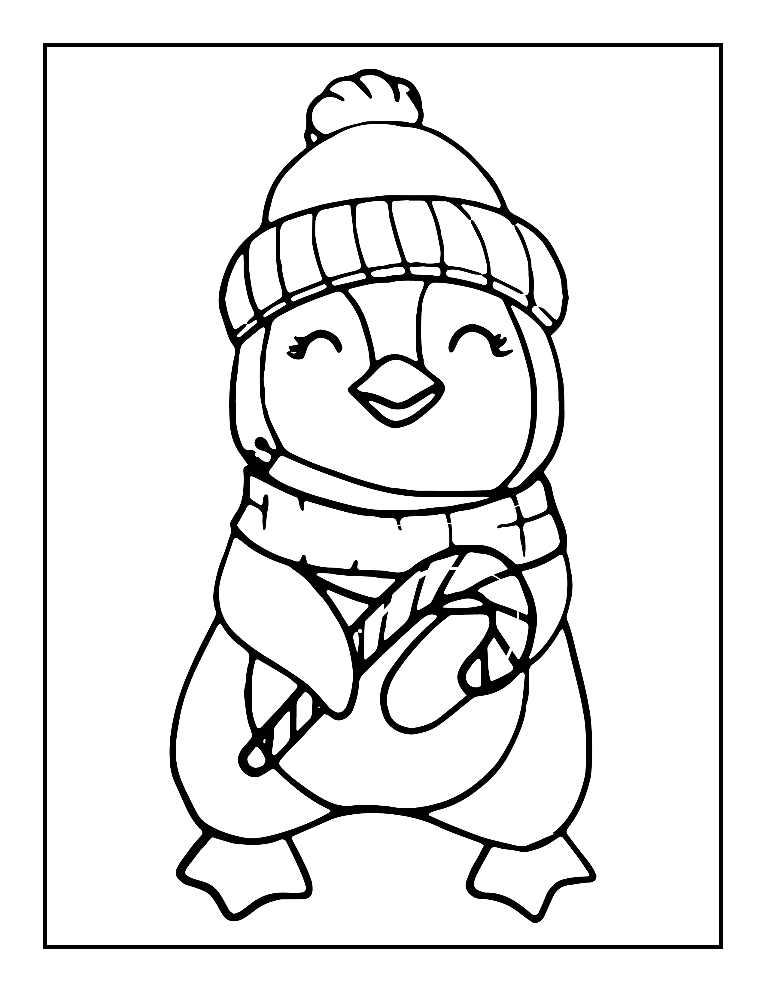 Penguin coloring pages free christmas coloring printables