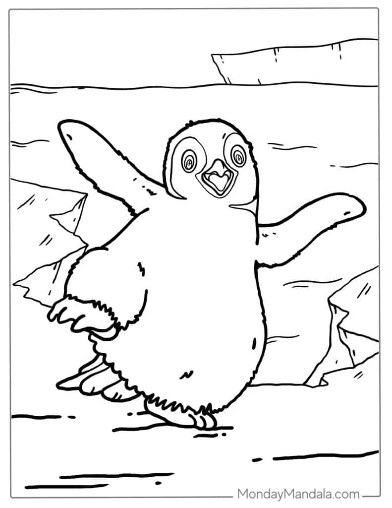 Penguin coloring pages free pdf printables