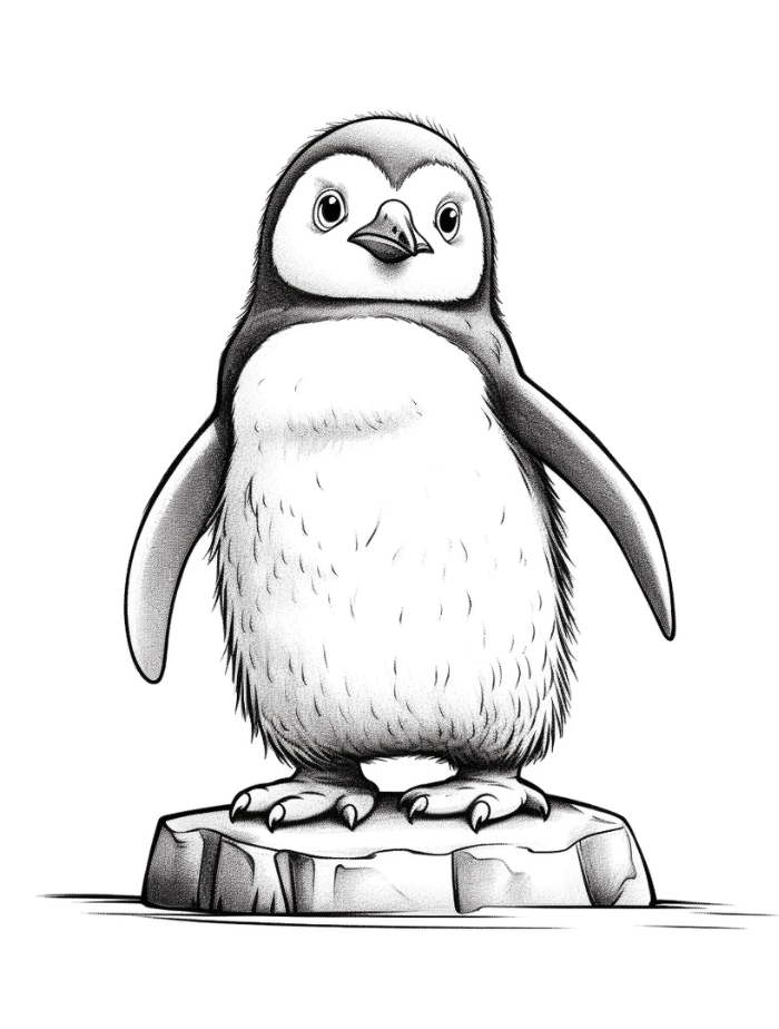 Penguin coloring pages hue therapy