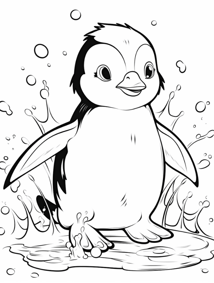Penguin coloring pages hue therapy