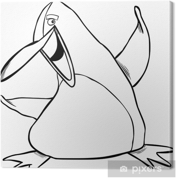 Canvas print happy penguin coloring page