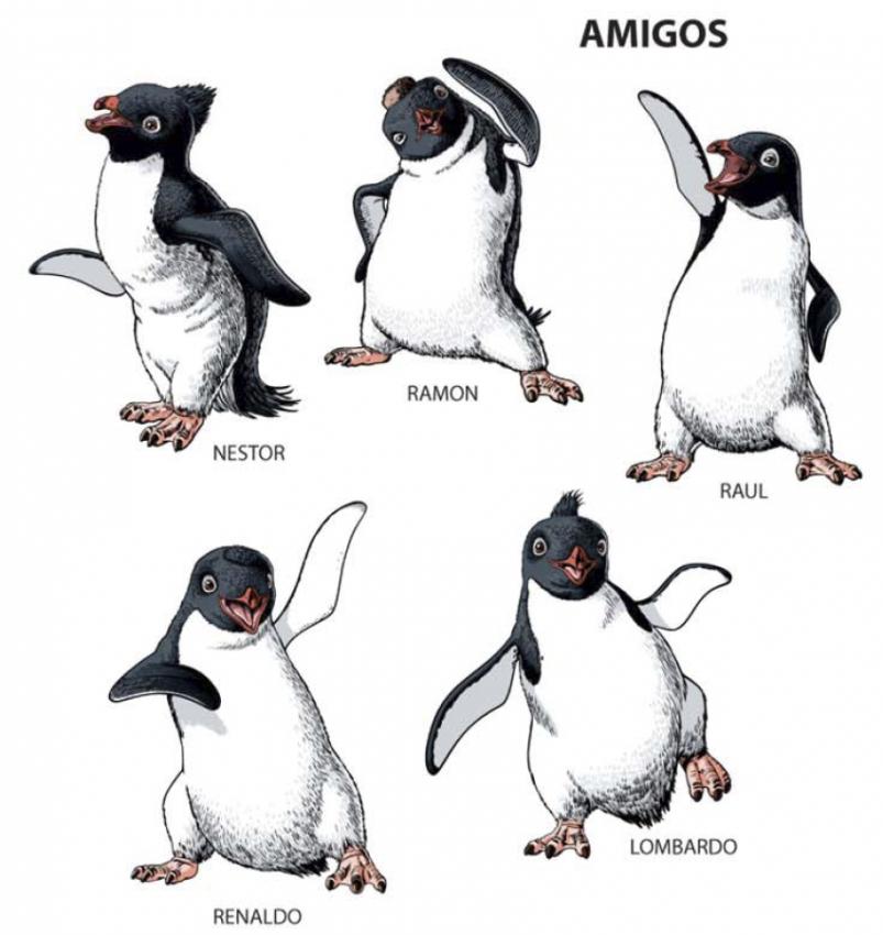 Penguin friends dancing coloring pages