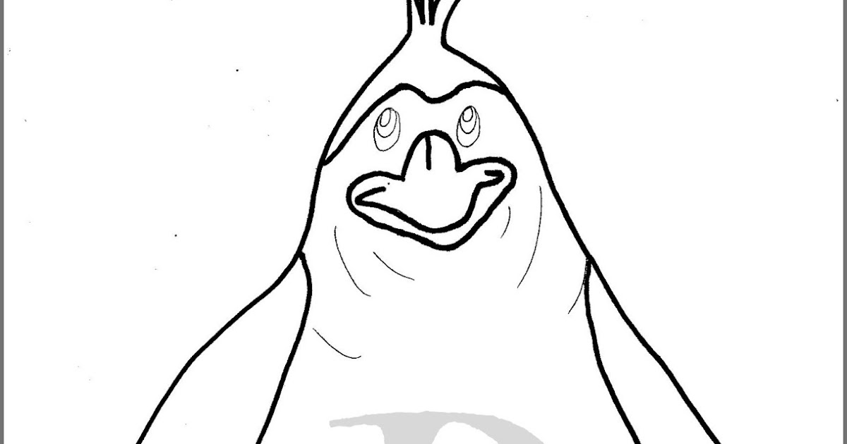 Penguin printable coloring pages letter p winter theme