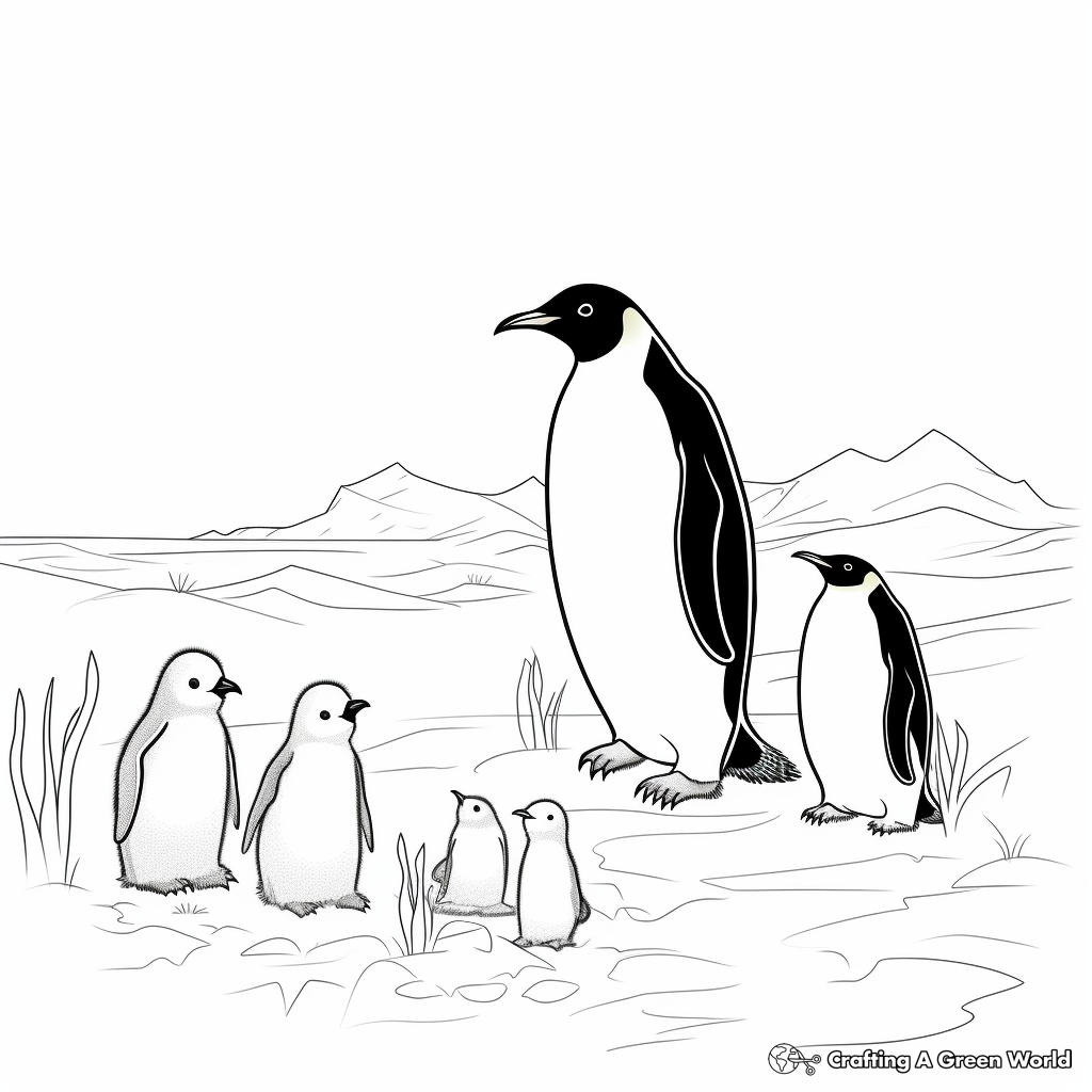 Emperor penguin coloring pages