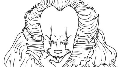 Pennywise coloring pages free to color for fans