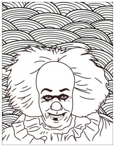 Clown coloring pages for adults kids
