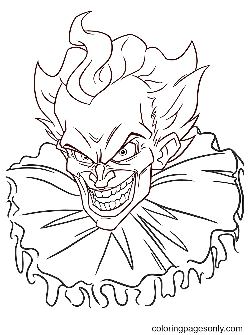 Clown pennywise printable coloring page