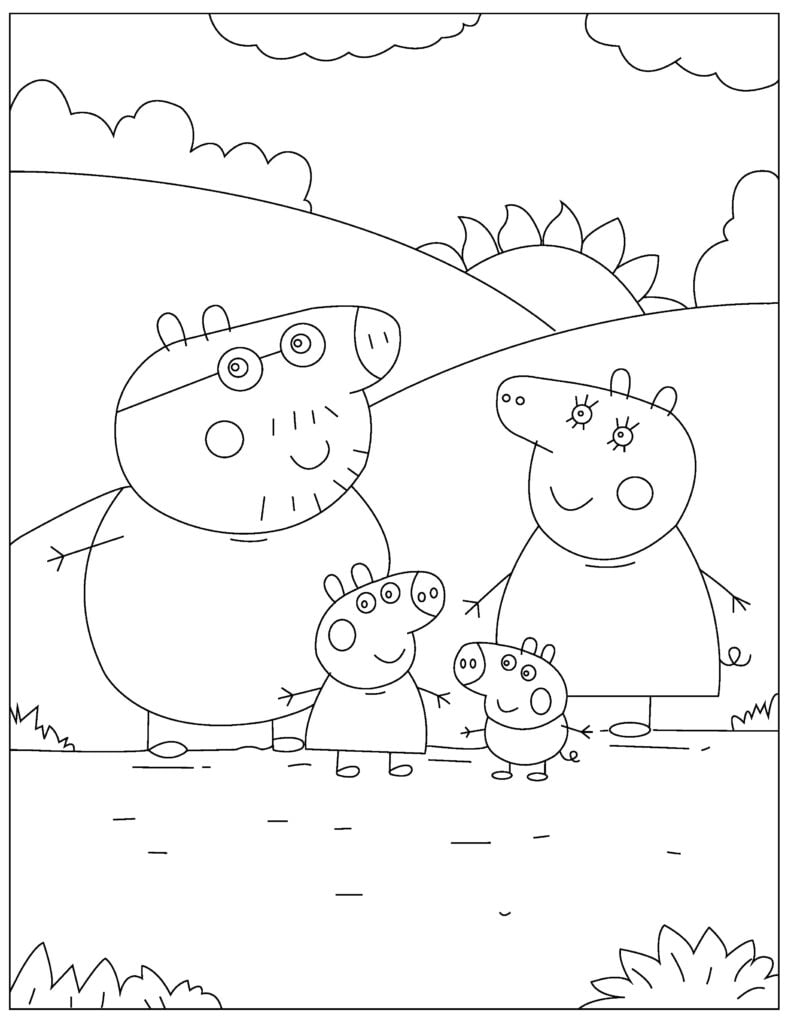 Free peppa pig coloring pages for download printable pdf