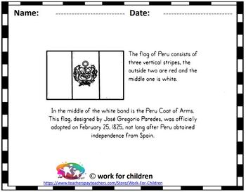 Peru for kids peru coloring pages by work for children tpt