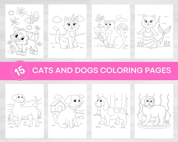 Cats coloring pages dogs coloring pages pets coloring pages animal coloring coloring pages for kids coloring printable pages